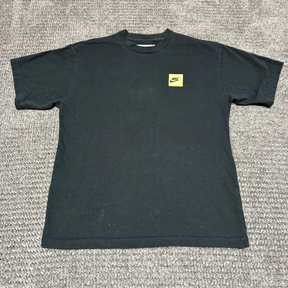 Nike Mens T Shirt M Black Skeleton Graphic There Is No Finish Line Neon Yellow