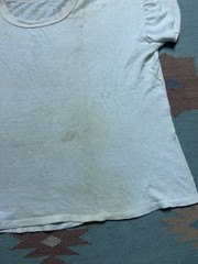 Vintage 1940s 50s blank white t shirt soft cotton distressed boxy large