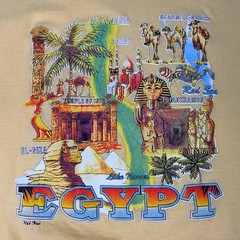 Vintage 90s Egypt Souvenir Mens Sphinx Pyramid T-Shirt Size L Made In Egypt