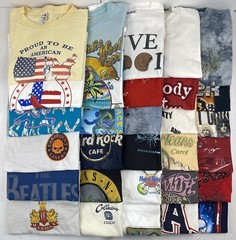 Wholesale Lot of 30 Modern/Vintage Mix Short Sleeve Tee Shirts (Sizes In Desc)