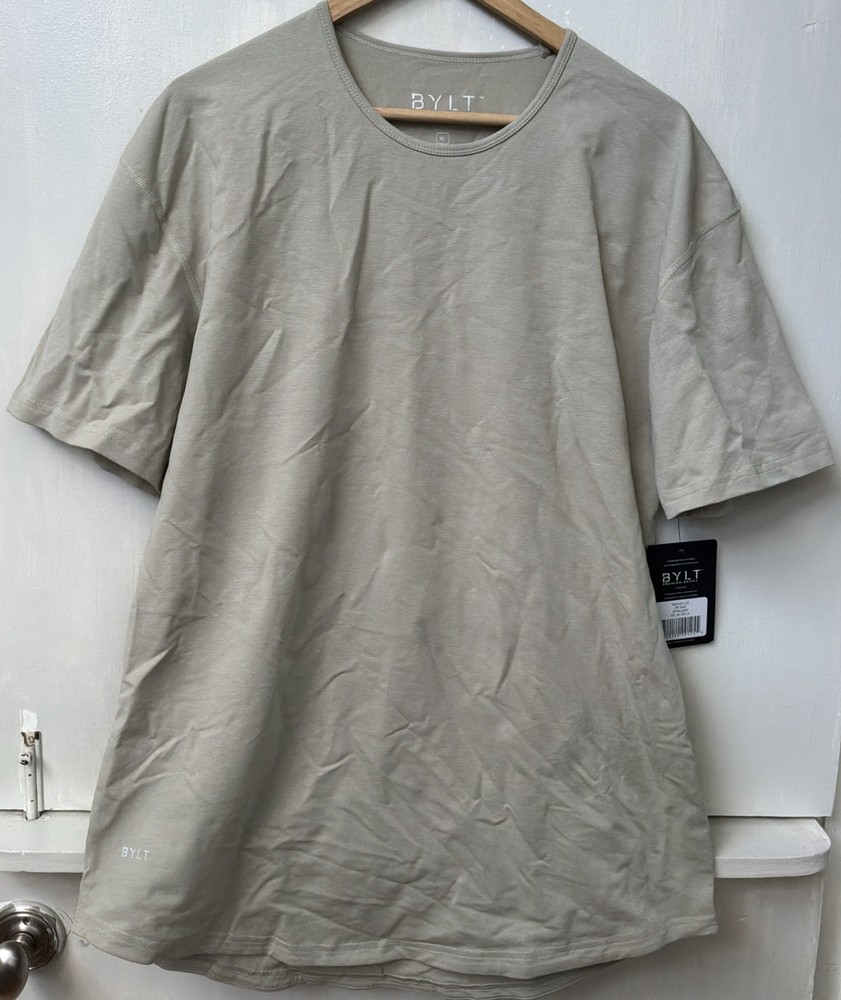 BYLT Basics Drop Cut S/S Lux T-Shirt Mens XL Dry Sage Green Short Sleeve NWT