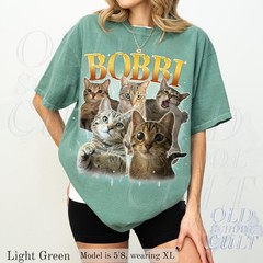Custom Pet Portrait T-Shirt Vintage Photo Name Dog Cat Graphic Tee Gift