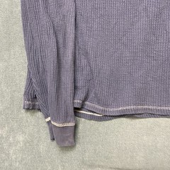 Vans Shirt Mens Medium Navy Blue Waffle-Knit Long Sleeve Round Neck Thermal Tee