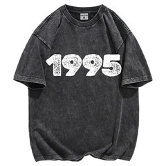 Vintage Letter Graphic T-Shirt 100% Cotton Oversized Streetwear Lace Up Tee