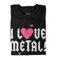 Cute I Love Metal Music Rock And Roll Guitar Long Sleeve T Shirt Tees For Women
