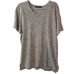 John Elliott + Co Mens Marled Grey Short Sleeve Shirt Size 5 Made in USA