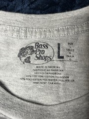 Bass Pro Shop Mens T-Shirt Size L Made In Pakistan Gray 90% Cotton 10% Polyester
