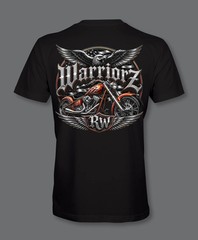 RW Chopper Bike Front and Back Logo Black T-Shirt
