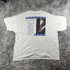 2001 Tommy Hilfiger Waylon Jennings TShirt 2XL White Country Music Tour Tee Rare