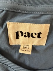 Pact Mens Organic Cotton Shirt XL Blue Short Sleeve