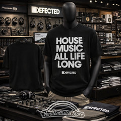 HOUSE MUSIC DEFECTED T-Shirt BLACK Size L Front Print