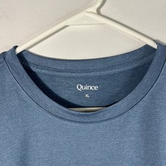 Mens Quince Flowknit Breeze Performance Tee Shirt Heather Dewstone Blue XL NWOT