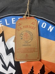 U. S. Vintage Men’s Garment Dyed Charcoal Crew Neck Long Sleeve T-Shirt Tee $50