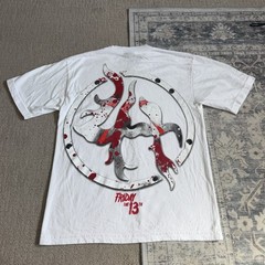 Lost Hills Jason Friday The 13th T Shirt Sz S White Huge Graphic Double Sided