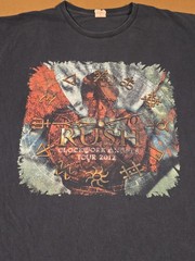 Rush Clockwork Angels Tour T-Shirt Faded 2012 Rock Band Double Sided Streetwear