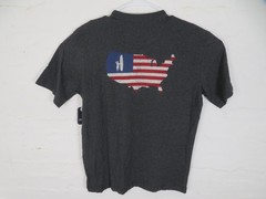 Johnnie-O Shirt Mens Small Coal Pocket Tee USA Freedom Flag Graphic JMST1090JO