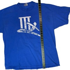 Vintage Blue Graphic T Shirt Adult XL Distressed Print Tee