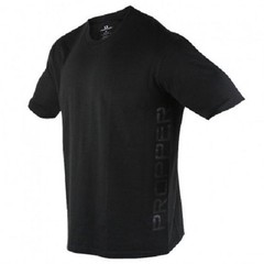 PROPPER Lay Flat Crew Neck Collar Vertical T-Shirt – Size L – Tone on Tone Black