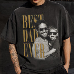 Personalized 90s Bootleg Dad Photo Shirt Best Dad Ever Retro Tee Dad Gift