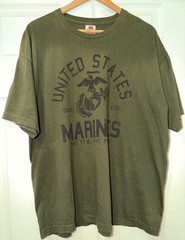 Bayside Men’s United States Marines The Few The Proud 100% Cotton Made In USA XL