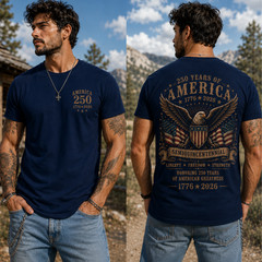 America 250th Anniversary Shirt 1776 2026 Patriotic Eagle Flag 4th July (S-5XL)