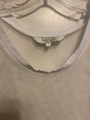 Men’s TureTrendy Fishnet Mesh Tank Top Vest White Stretch Size Small NWOT