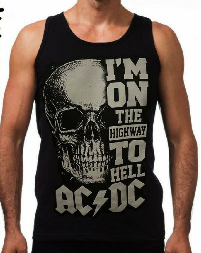 AC/DC PUNK ROCK Band Black Tank Top