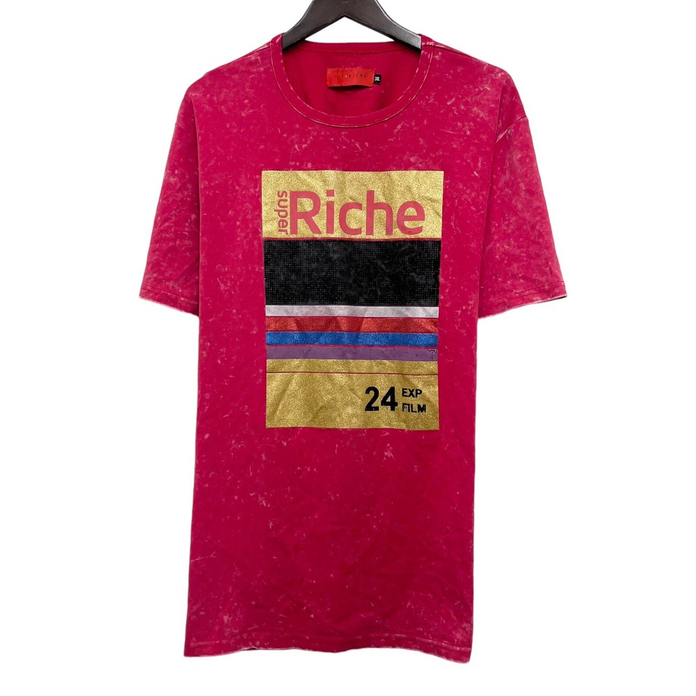 Vie + Riche Paris Men’s T-Shirt Stonewashed Crystals Super 24 EXP Film Kodak 3XL