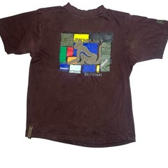 DRUNKNMUNKY Y2K vintage Fabric Applique Monkey Graphic T-shirt Mens Size Med