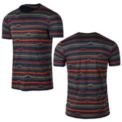 Beautiful Giant Men’s Striped T-shirt Jacquard Regular Fit Outdoor BLACK