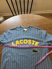 Lacoste Live men’s big logo long sleeve shirt SZ L Blue White