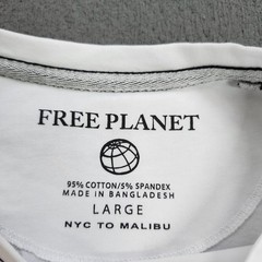 Free Planet Shirt Mens Large White Allover Pineapple Palm Tree Graphic Tee Top