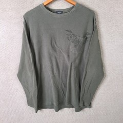 Alfani Shirt Mens XXL Green Graphic Pocket Thermal Long Sleeve Cotton Casual