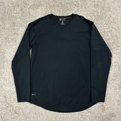 BYLT Long Sleeve Shirt Lux XL Black Drop Cut Premium Basics Athletic Fit