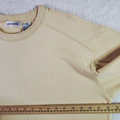 Vintage 90s Claiborne Heavy Knit T-shirt Medium Flatlock Overstitch Made In USA