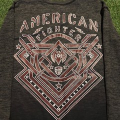 Gray and red vintage Y2K tribal thermal longsleeve t-shirt.