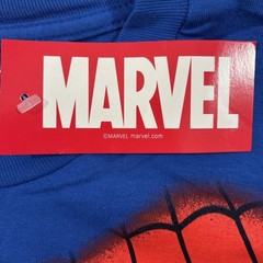 Marvel SpiderMan Costume T-Shirt Graphic Tee Blue Superhero Comic Book