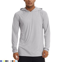 Men’s UPF 50+ Hoodies Casual Long Sleeve Outdoor Hiking Fishing Sun Block Shirts