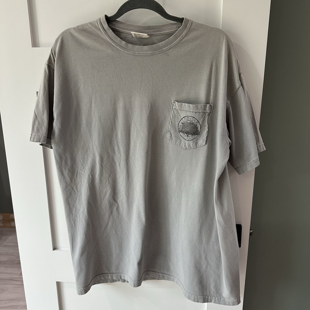 Live Oak Brand Tshirt Custom Colors Size Large Cotton Kentucky Bluegrass Gray