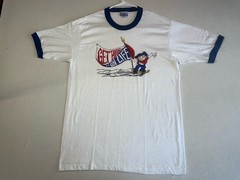 NEW VINTAGE 80s Hanes Ringer Shirt Get High On Life Skateboard Cartoon M 38-40