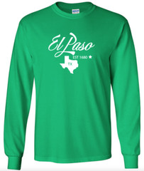 El Paso Texas State T-Shirt Long Sleeve Graphic Tee Unisex apparel Text logo