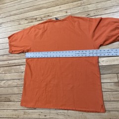 PROSPIRIT Shirt Men L Orange Grunge Skate Tee Knit Thick Stitch Hem Halloween L