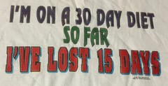 Vtg 90s Im On A 30 Day Diet Ive Lost 15 Days Faded Shirt M Sarcasm Funny Saying