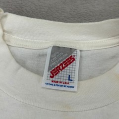 Vintage 90s Jerzees Photographic Print Shirt Mens Large White Cotton USA