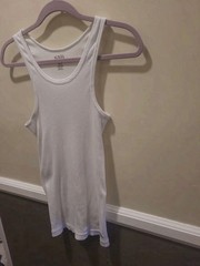 Von Dutch Originals Medium Mens Ribbed White Tank Slim Fit Scoop Neck