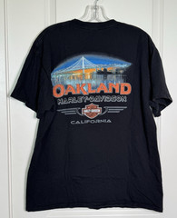 Harley Davidson Oakland California Mens Black Graphic T Shirt Motor Cycles