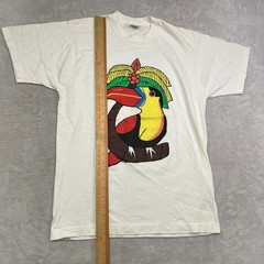 Vintage Fruit of the Loom Toucan Bird Graphic T Shirt Size Large Single Stitch