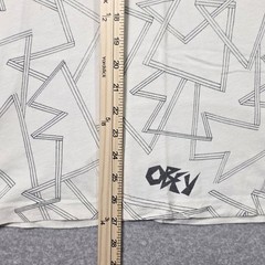 Vintage Obey Shirt Mens M White Geometric All Over Print Single Stitch 90s Tee