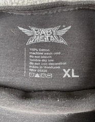 Official Baby Metal Merch T-Shirt Black Size XL