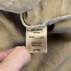 Buck Mason Shirt Mens XL Beige Cotton Crewneck Curved Hem Tee T-Shirt USA